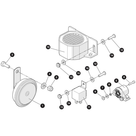 Horn, Beeper Assembly for Skyjack SJ3220 E DC Scissor Lift