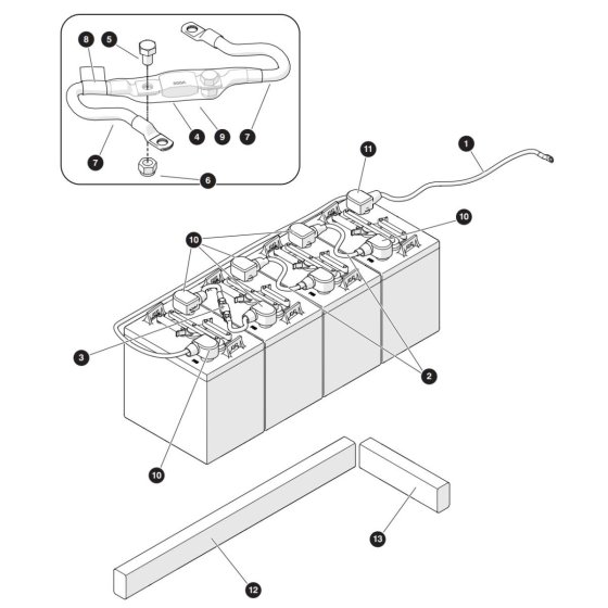 Battery Assembly for Skyjack SJ3220 E DC Scissor Lift