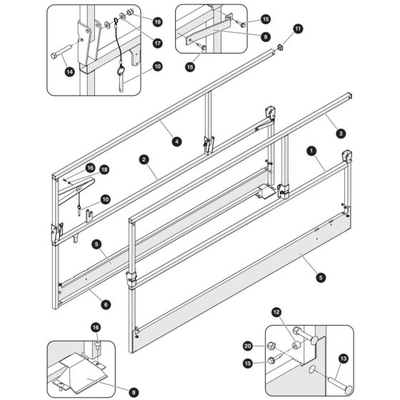 Main Platform Railing Assembly for Skyjack SJ3220 E DC Scissor Lift