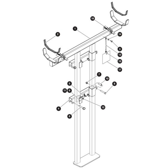 Heavy-Duty Pipe Rack Assembly for Skyjack SJ3220 E DC Scissor Lift