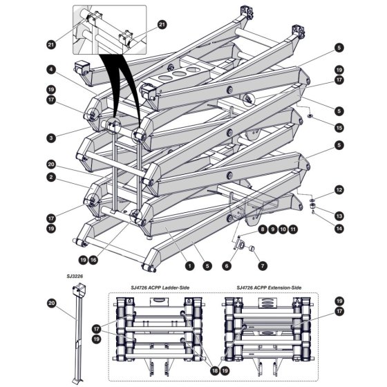 Scissor Arm Assembly for Skyjack SJ3226 DC Scissor Lift