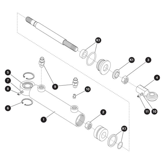 Steer Cylinder Assembly for Skyjack SJ3226 DC Scissor Lift