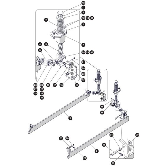 Pothole Protection Device Assembly for Skyjack SJ3226 DC Scissor Lift