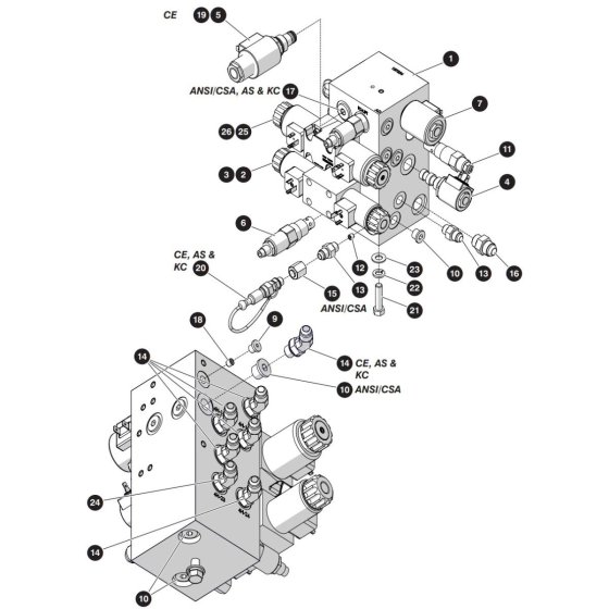 Main Manifold Assembly for Skyjack SJ3226 DC Scissor Lift