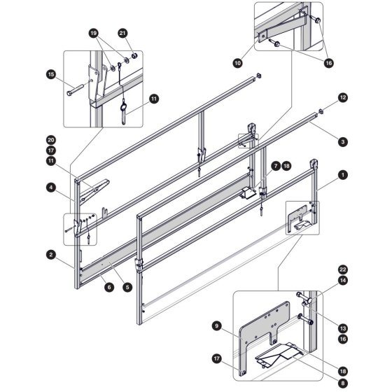 Main Railing Assembly for Skyjack SJ3226 DC Scissor Lift