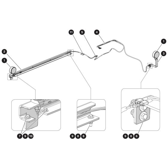 Dual Flashing Light Assembly for Skyjack SJ3226 DC Scissor Lift