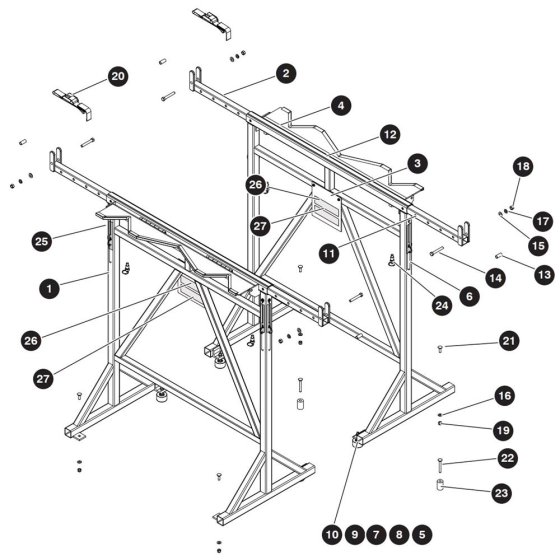 Material Handling Stand Assembly for Skyjack SJ8841 RT Scissor Lift