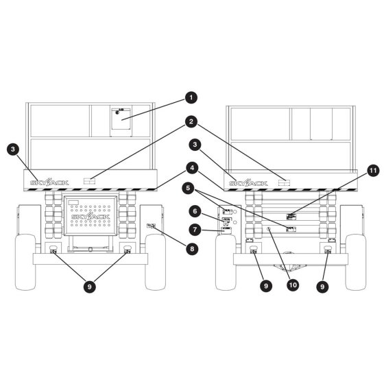 Decals -1 for Skyjack SJ8841 RT Scissor Lift