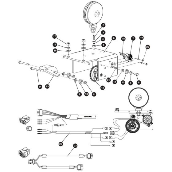 Horn, Light, Beeper Assembly for Skyjack SJ9250 RT Scissor Lift