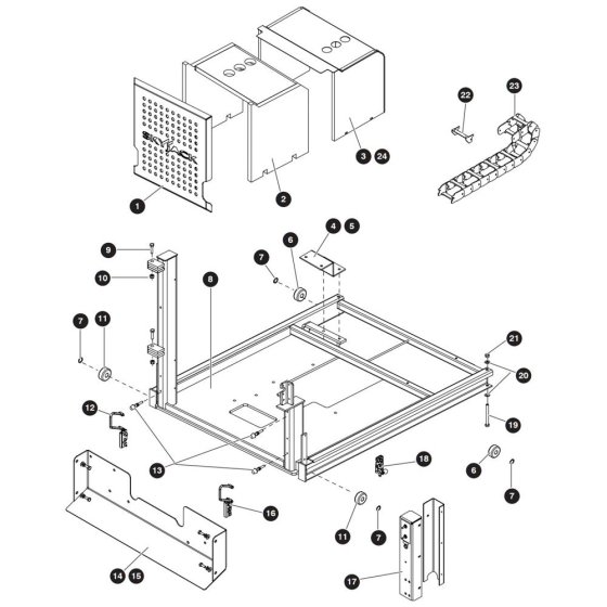Engine Roll-Out Tray Assembly for Skyjack SJ9250 RT Scissor Lift