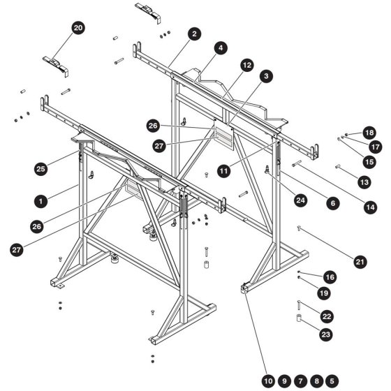 Material Handling Stand Assembly for Skyjack SJ9250 RT Scissor Lift