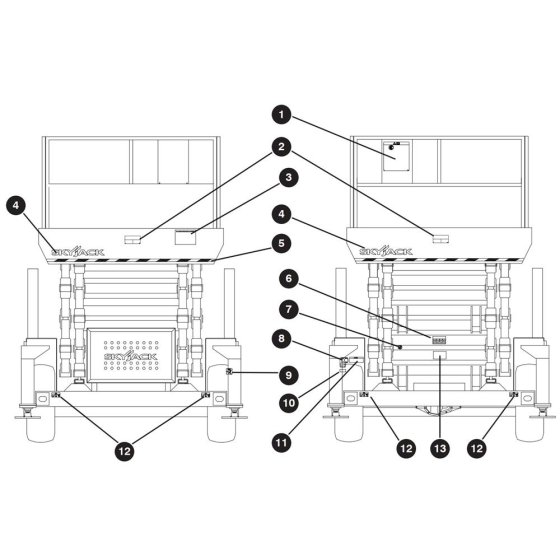 Decals -1 for Skyjack SJ9250 RT Scissor Lift