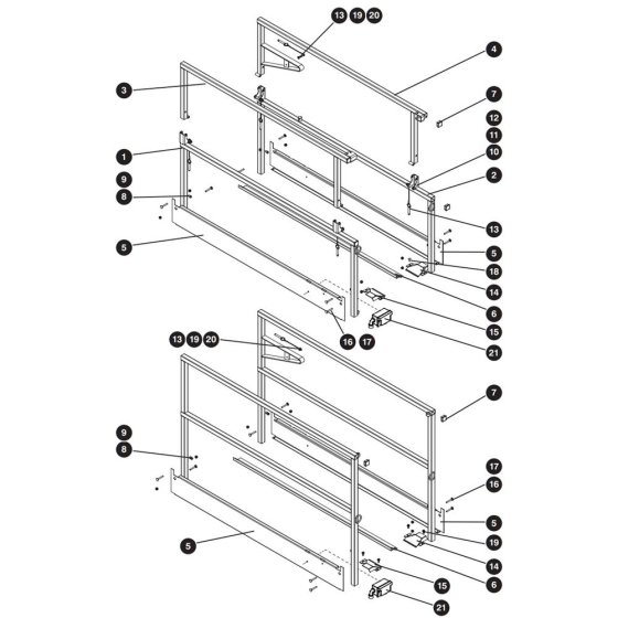 Side Railing Assembly for Skyjack SJIII 3219 DC Scissor Lift
