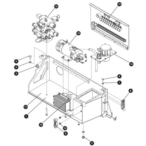 Hydraulic, Electrical Tray (Welded Tank) Assembly for Skyjack SJIII 3219 DC Scissor Lift