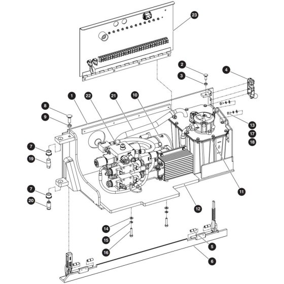 Hydraulic, Electrical Tray (Plastic Tank) Assembly for Skyjack SJIII 3219 DC Scissor Lift