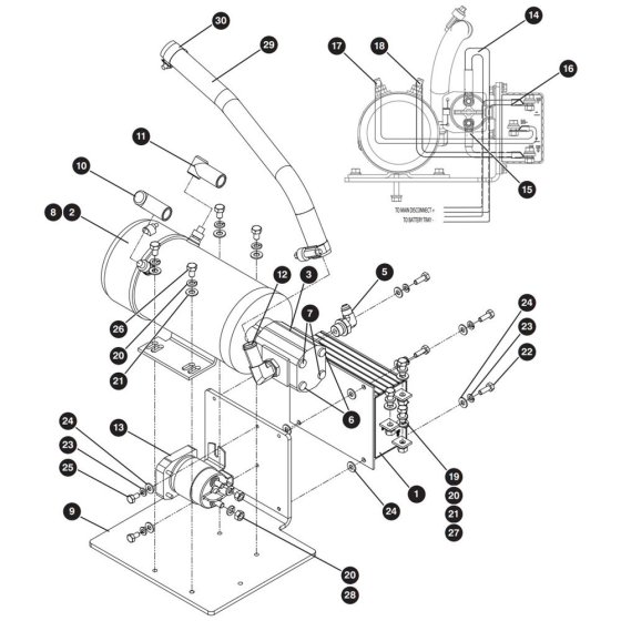 Motor, Pump (Plastic Tank) Assembly for Skyjack SJIII 3219 DC Scissor Lift