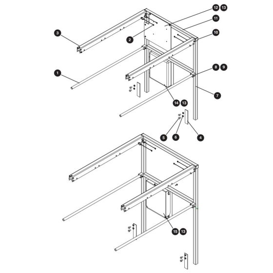 Extension Platform Railing Assembly for Skyjack SJIII 3219 DC Scissor Lift