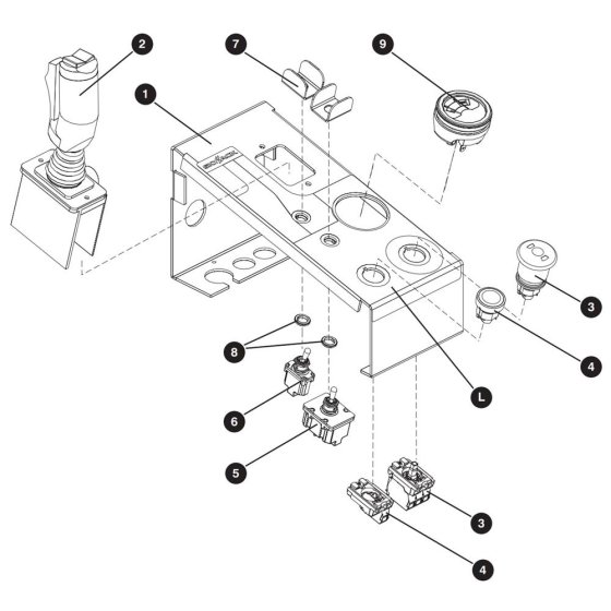 Platform Control Box (Top) Assembly for Skyjack SJIII 3219 DC Scissor Lift