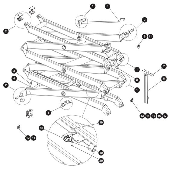 Scissor Stack Assembly for Skyjack SJIII 3219 DC Scissor Lift