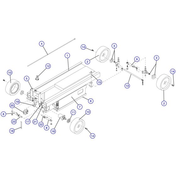 Base, Axle, Wheel Assembly for Skyjack SJIII 3226 DC Scissor Lift