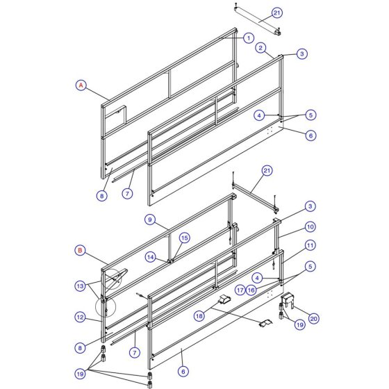 Side Railing Assembly for Skyjack SJIII 3226 DC Scissor Lift