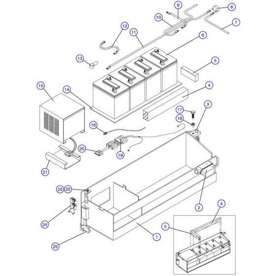 Battery Tray Assembly for Skyjack SJIII 3226 DC Scissor Lift