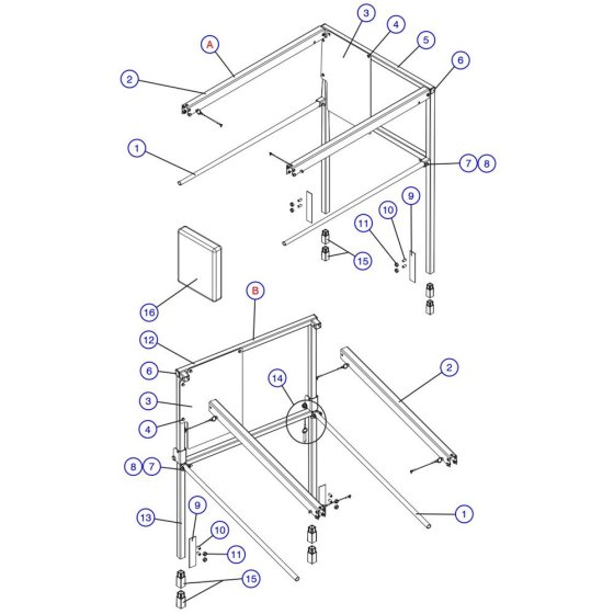 Extension Platform Railing Assembly for Skyjack SJIII 3226 DC Scissor Lift