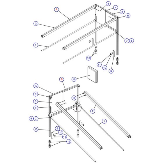 Powered Extension Platform Railing Assembly for Skyjack SJIII 3226 DC Scissor Lift