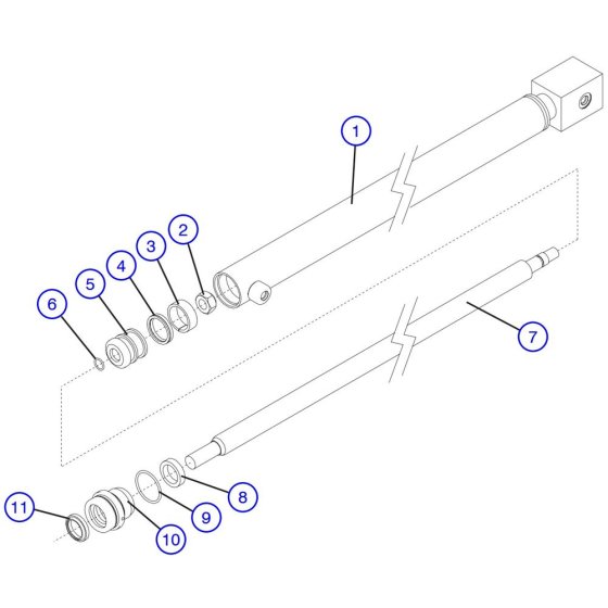 Powered Extension Cylinder Assembly for Skyjack SJIII 3226 DC Scissor Lift