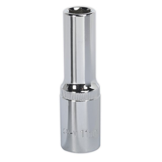 WallDrive Socket 11mm Deep 1/2"Sq Drive Fully Polished Sealey Part No. SP1211D
