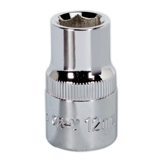 WallDrive Socket 12mm 1/2"Sq Drive Fully Polished Sealey Part No. SP1212