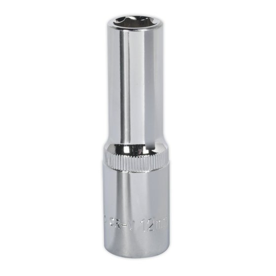 WallDrive Socket 12mm Deep 1/2"Sq Drive Fully Polished Sealey Part No. SP1212D