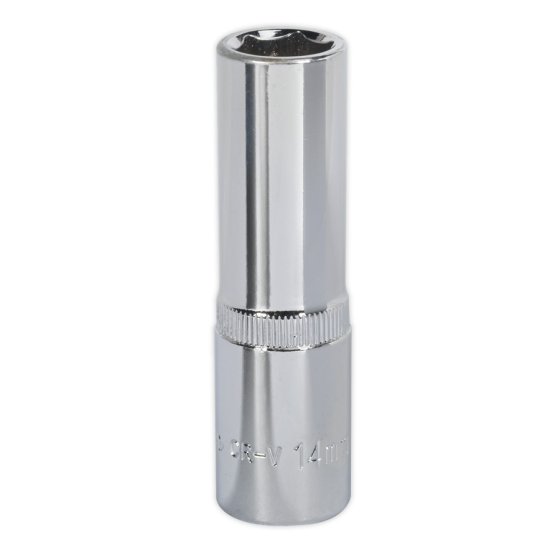 WallDrive Socket 14mm Deep 1/2"Sq Drive Fully Polished Sealey Part No. SP1214D