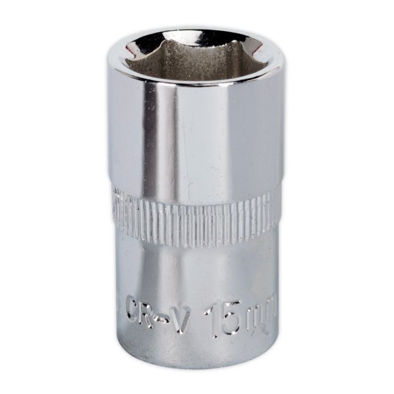 WallDrive Socket 15mm 1/2"Sq Drive Fully Polished Sealey Part No. SP1215