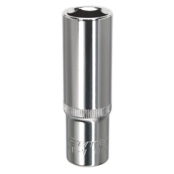 WallDrive Socket 17mm Deep 1/2"Sq Drive Fully Polished Sealey Part No. SP1217D