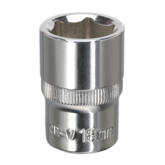 WallDrive Socket 18mm 1/2"Sq Drive Fully Polished Sealey Part No. SP1218