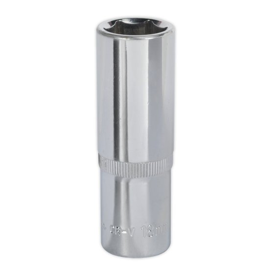 WallDrive Socket 18mm Deep 1/2"Sq Drive Fully Polished Sealey Part No. SP1218D