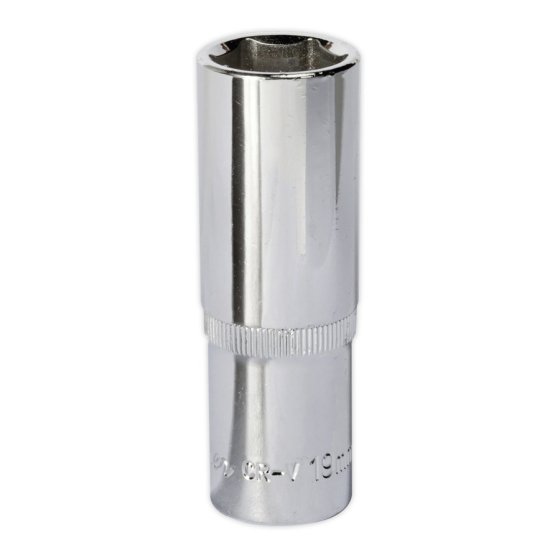 WallDrive Socket 19mm Deep 1/2"Sq Drive Fully Polished Sealey Part No. SP1219D
