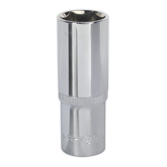 WallDrive Socket 21mm Deep 1/2"Sq Drive Fully Polished Sealey Part No. SP1221D
