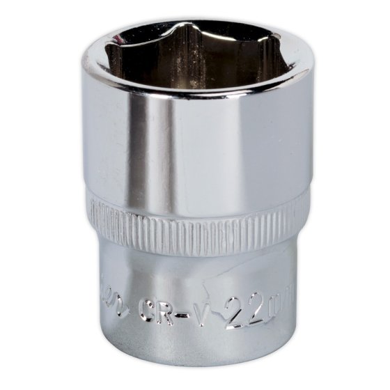WallDrive Socket 22mm 1/2"Sq Drive Fully Polished Sealey Part No. SP1222