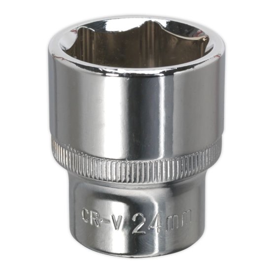 WallDrive Socket 24mm 1/2"Sq Drive Fully Polished Sealey Part No. SP1224