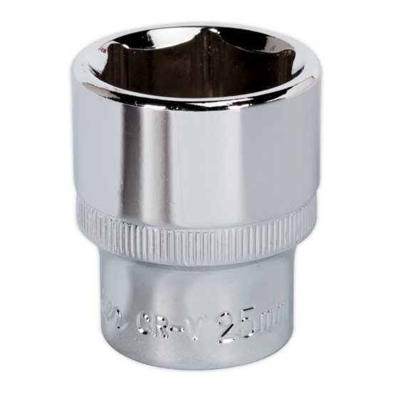 WallDrive Socket 25mm 1/2"Sq Drive Fully Polished Sealey Part No. SP1225