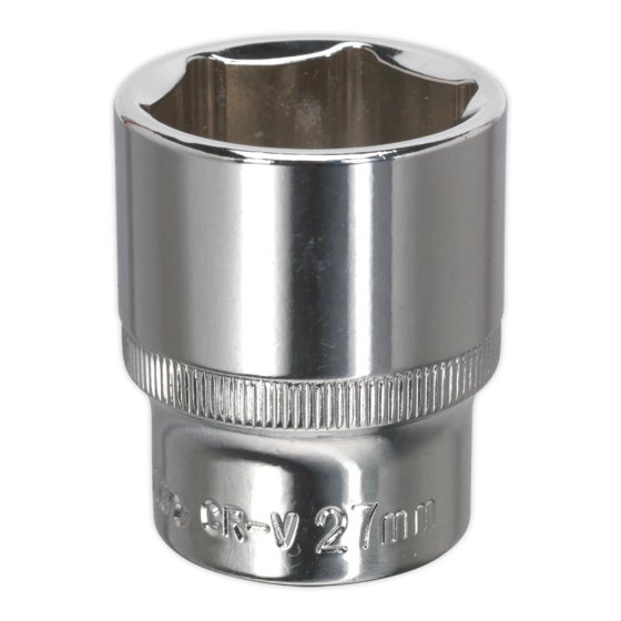 WallDrive Socket 27mm 1/2"Sq Drive Fully Polished Sealey Part No. SP1227