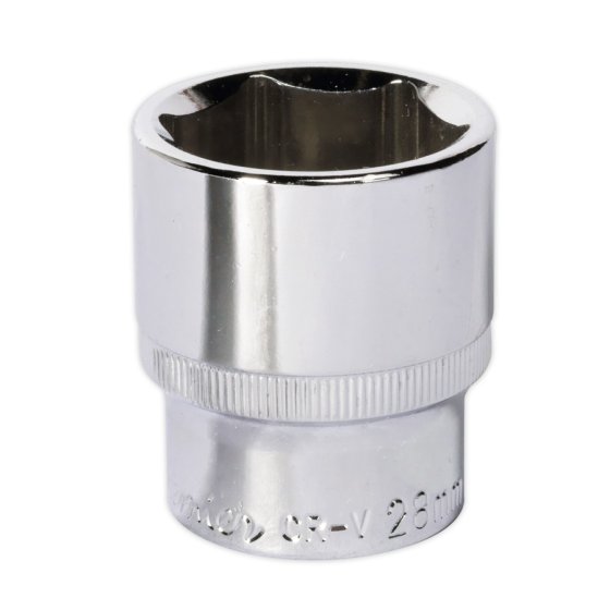 WallDrive Socket 28mm 1/2"Sq Drive Fully Polished Sealey Part No. SP1228