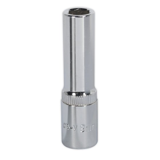 WallDrive Socket 9mm Deep 3/8"Sq Drive Fully Polished Sealey Part No. SP3809D