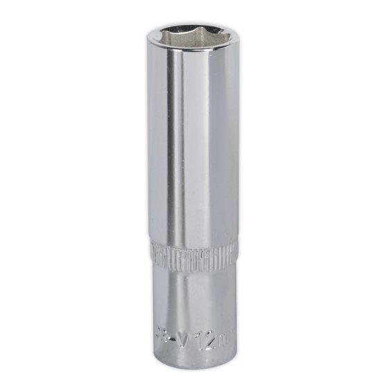 WallDrive Socket 12mm Deep 3/8"Sq Drive Fully Polished Sealey Part No. SP3812D