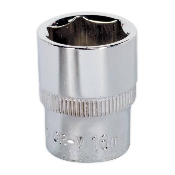 WallDrive Socket 16mm 3/8"Sq Drive Fully Polished Sealey Part No. SP3816