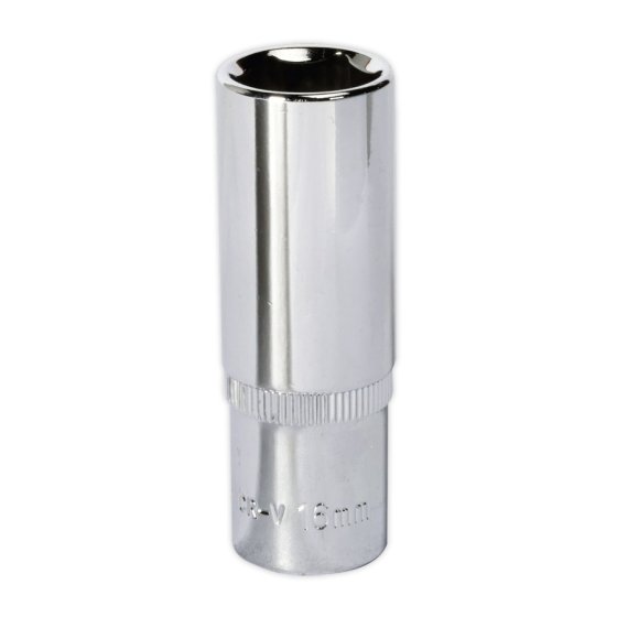 WallDrive Socket 16mm Deep 3/8"Sq Drive Fully Polished Sealey Part No. SP3816D
