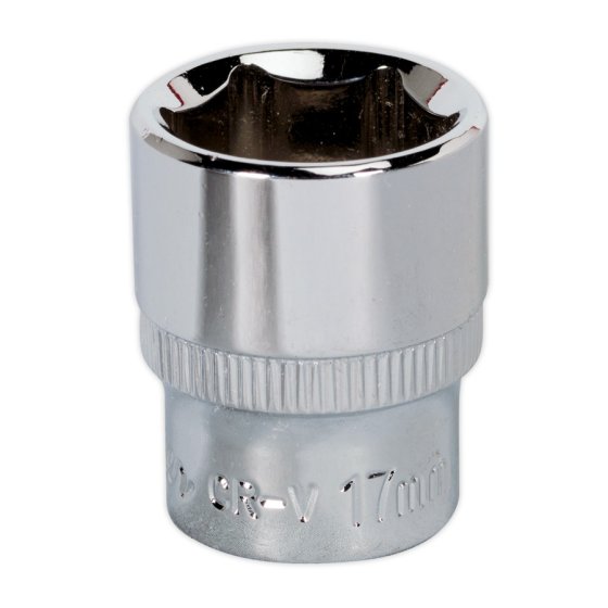 WallDrive Socket 17mm 3/8"Sq Drive Fully Polished Sealey Part No. SP3817