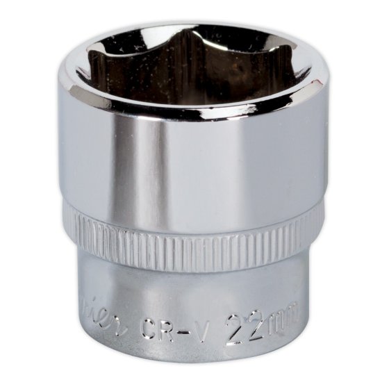 WallDrive Socket 22mm 3/8"Sq Drive Fully Polished Sealey Part No. SP3822